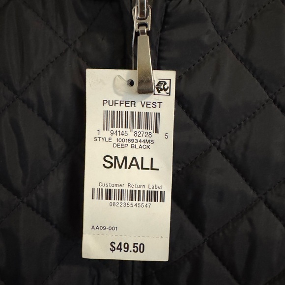 Karen Scott Quilted Black Vest with High Collar - Picture 3 of 3